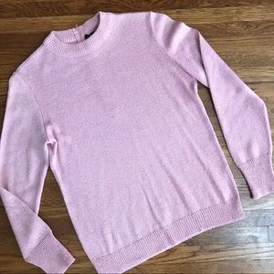 vintage 80s Dalton knit top S mauve pink zip back